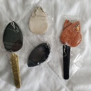 NIP 6pc Vegan Leather Earring Set